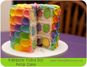 RainbowPolkaDotPetalCake