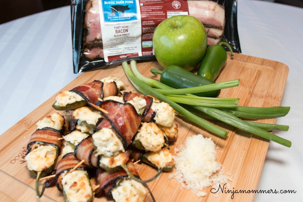 Bacon Wrapped Apple Stuffed Jalapeno poppers