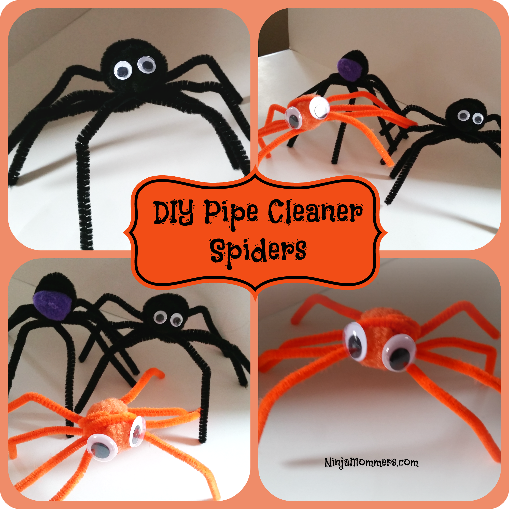 DIY Pipe Cleaner Spiders- DIY Halloween Decorations